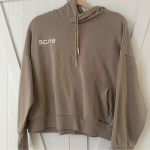 tan graphic hoodie